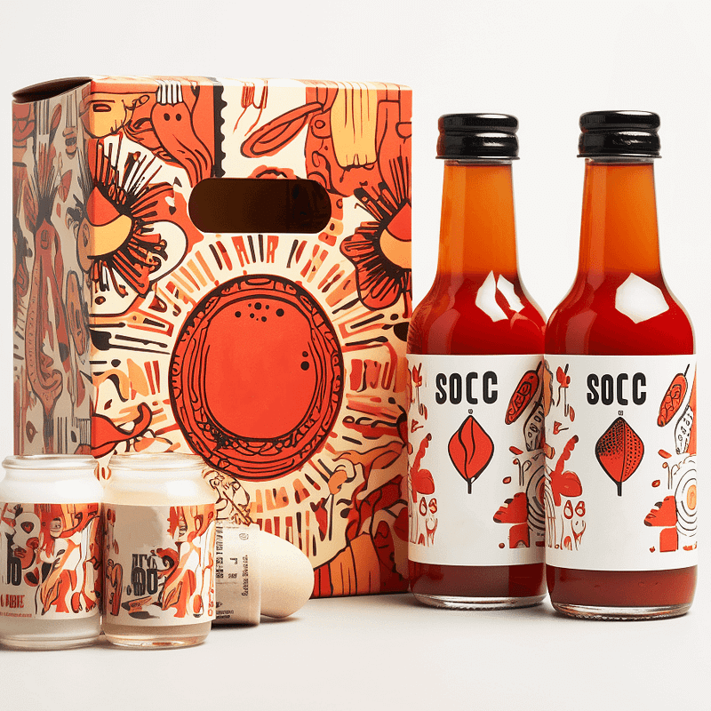 Sauce Paper Box And Stickers